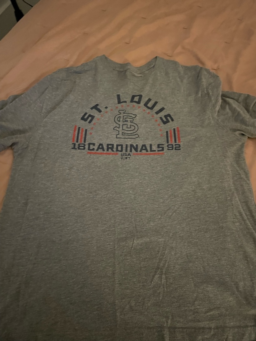 Fanatics St. Louis Cardinals Gray Graphic Tee with Red & Navy Accents